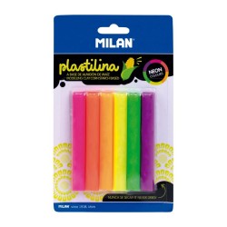 Plastilină 6x11.5 g Neon MILAN