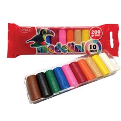 PLASTILINA 10C 200G DACO MODELINI