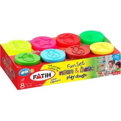 PLASTILINA USOARA MODELING DOUGH BASIC + NEON 8 X 50 G FATIH