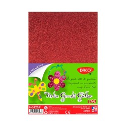 Hartie gumata autoadeziva glitter HG420R 20X30 cm 10 coli DACO