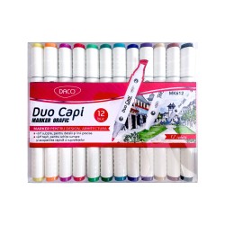 Marker grafic set 12 Duo Capi DACO MK612